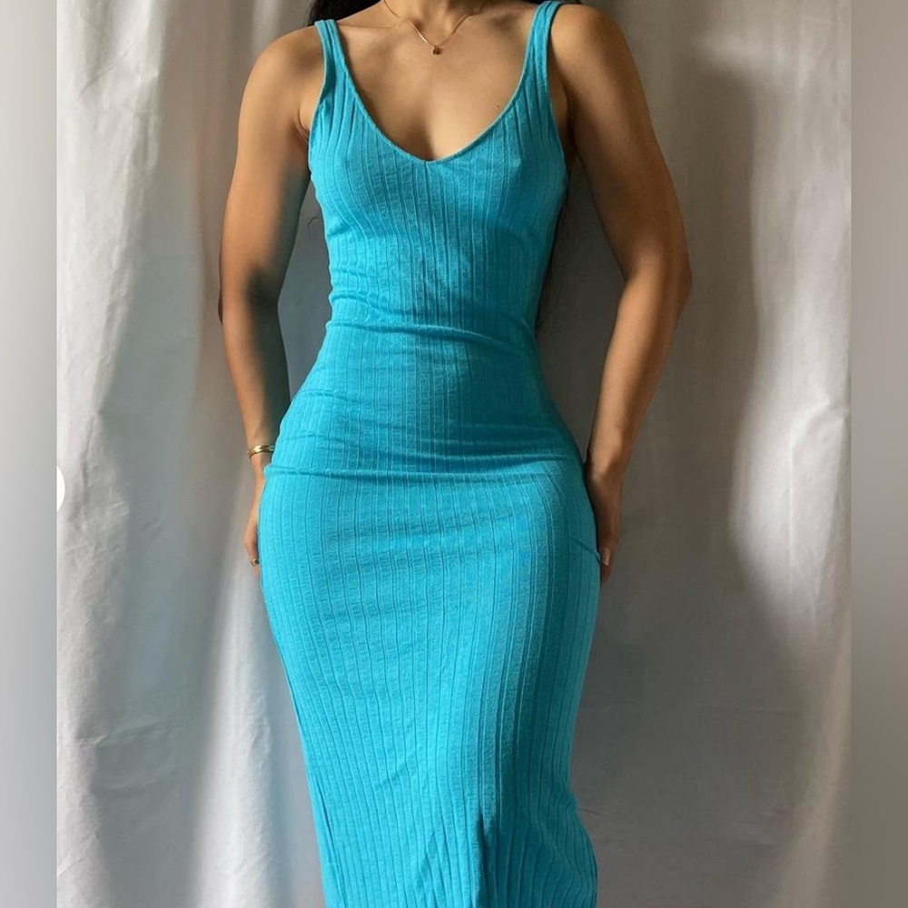 ZARA NWT Blue Knitwear Dress Sz Med
